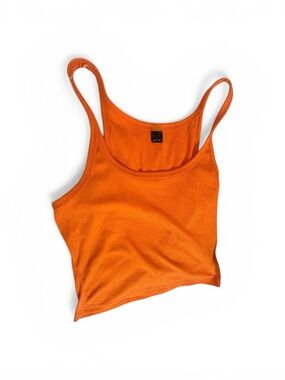 Bright Orange Ribbed Tank Top